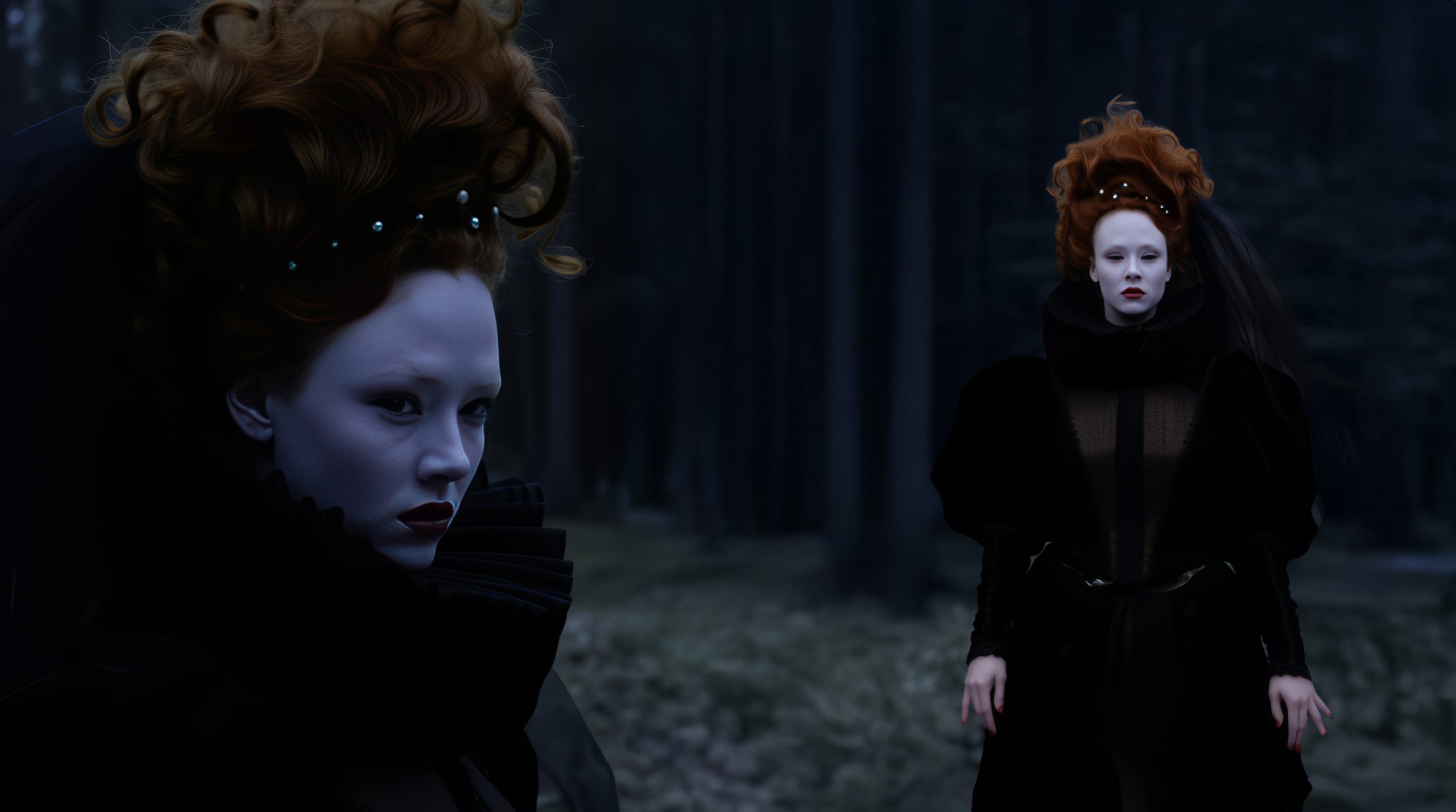 nighttime_walking_whiteface_light_on_face_behind_her_is_a_haunti