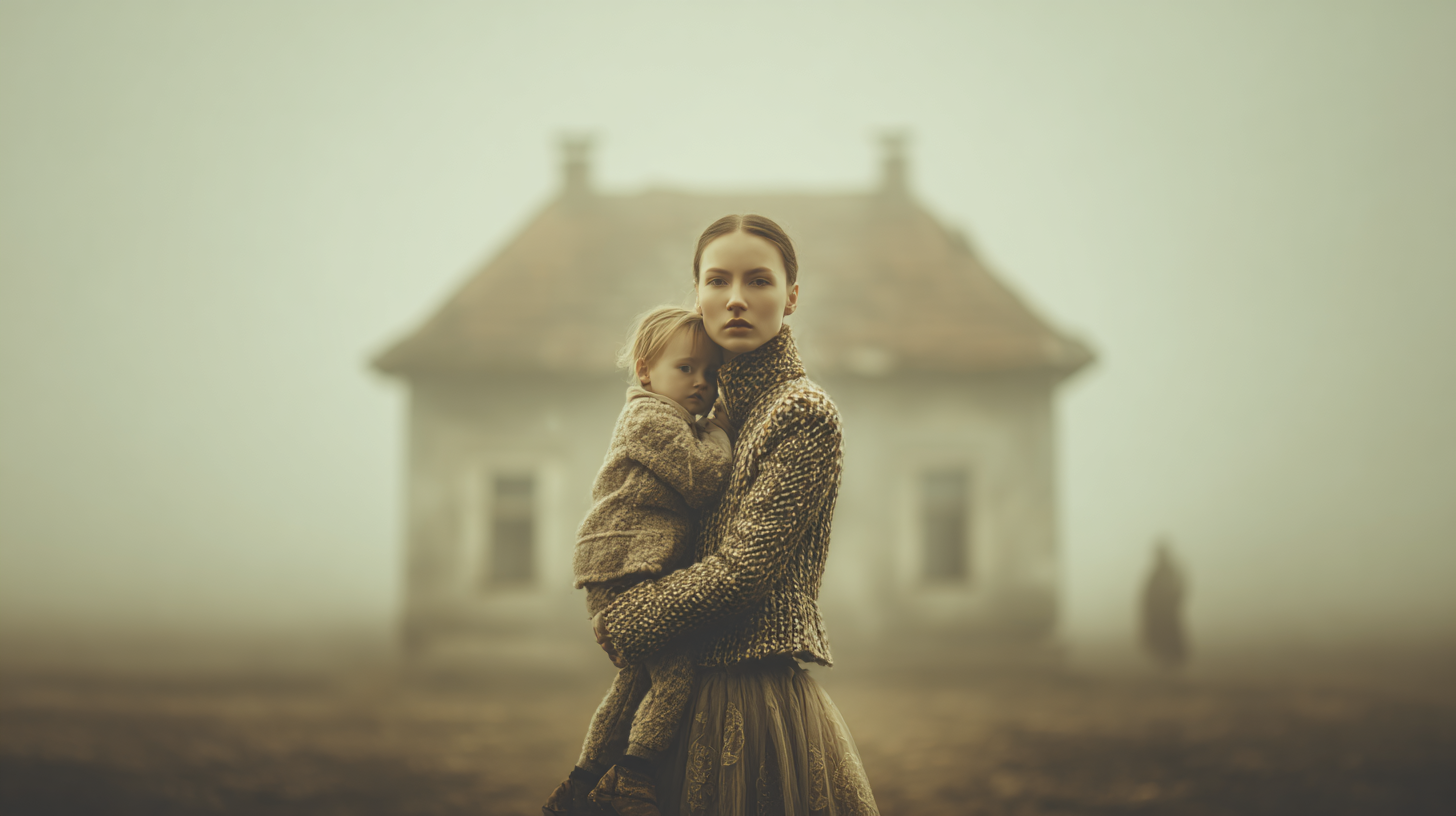 u5223947929_1950s_woman_in_her_30s_standing_holding_a_child_h_f079aaea-3e49-4334-a30d-9e63c349510d_1